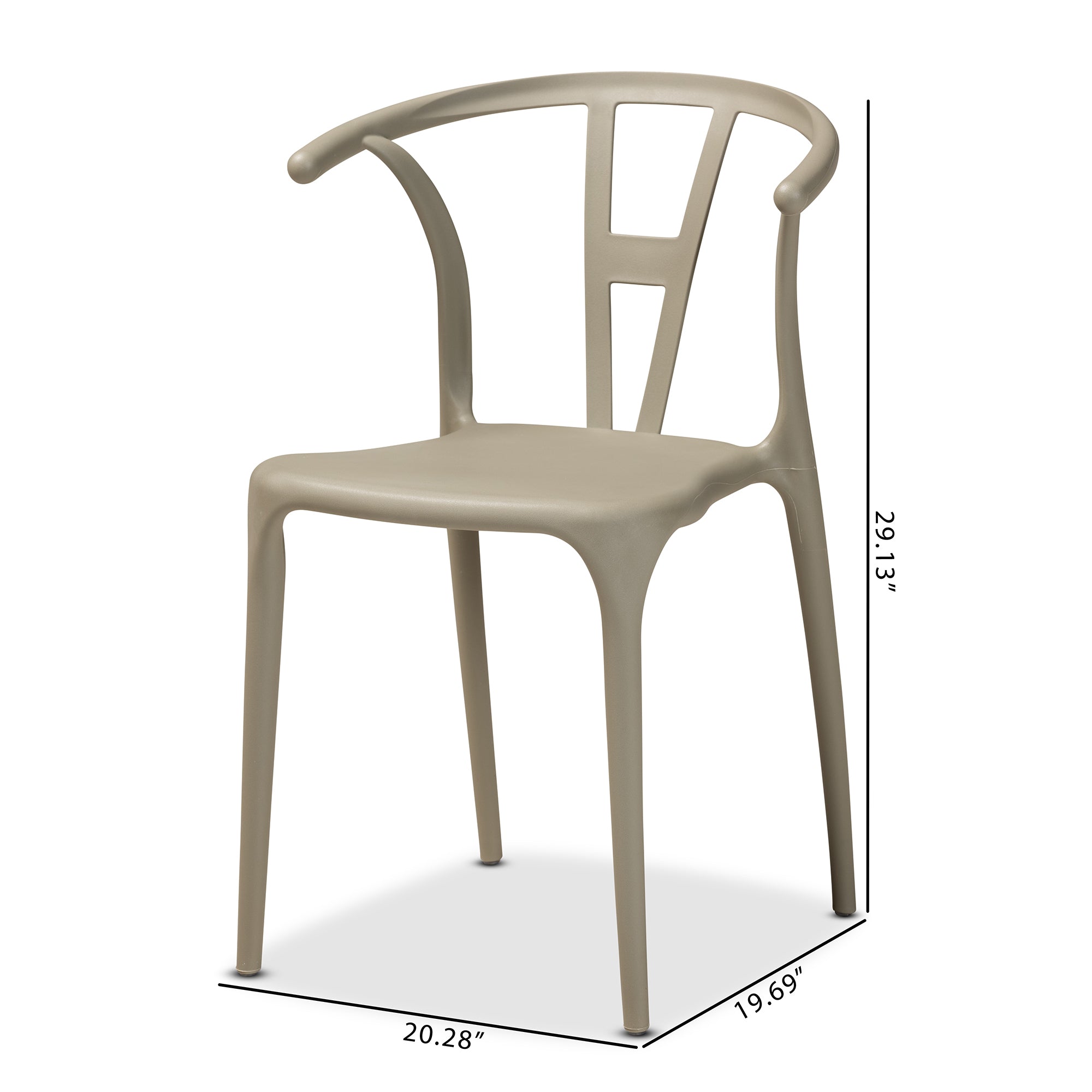 Baxton Studio Warner Dining Chair， Set of 4， Beige