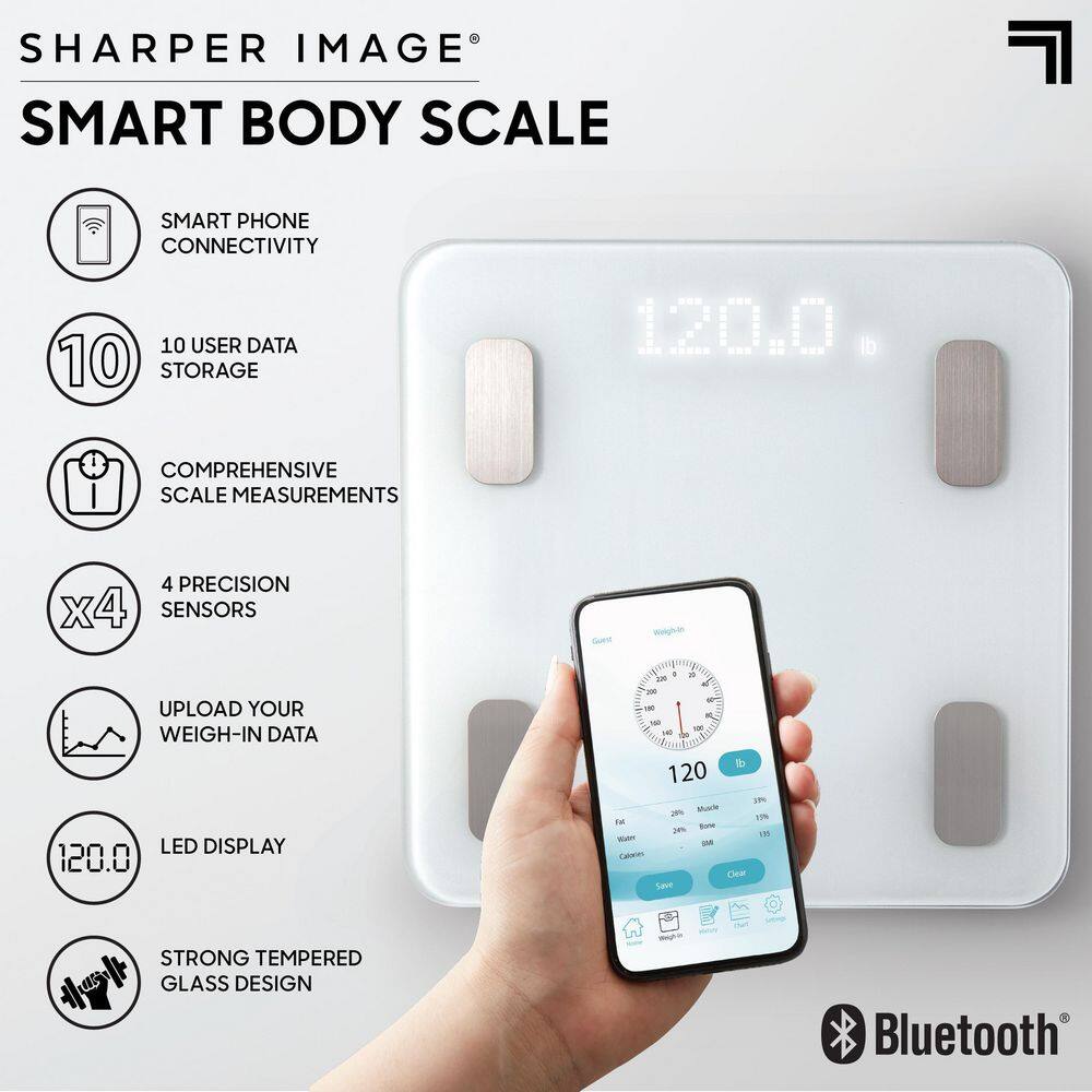 Sharper Image Digital Body Scale LED Bluetooth 1010301