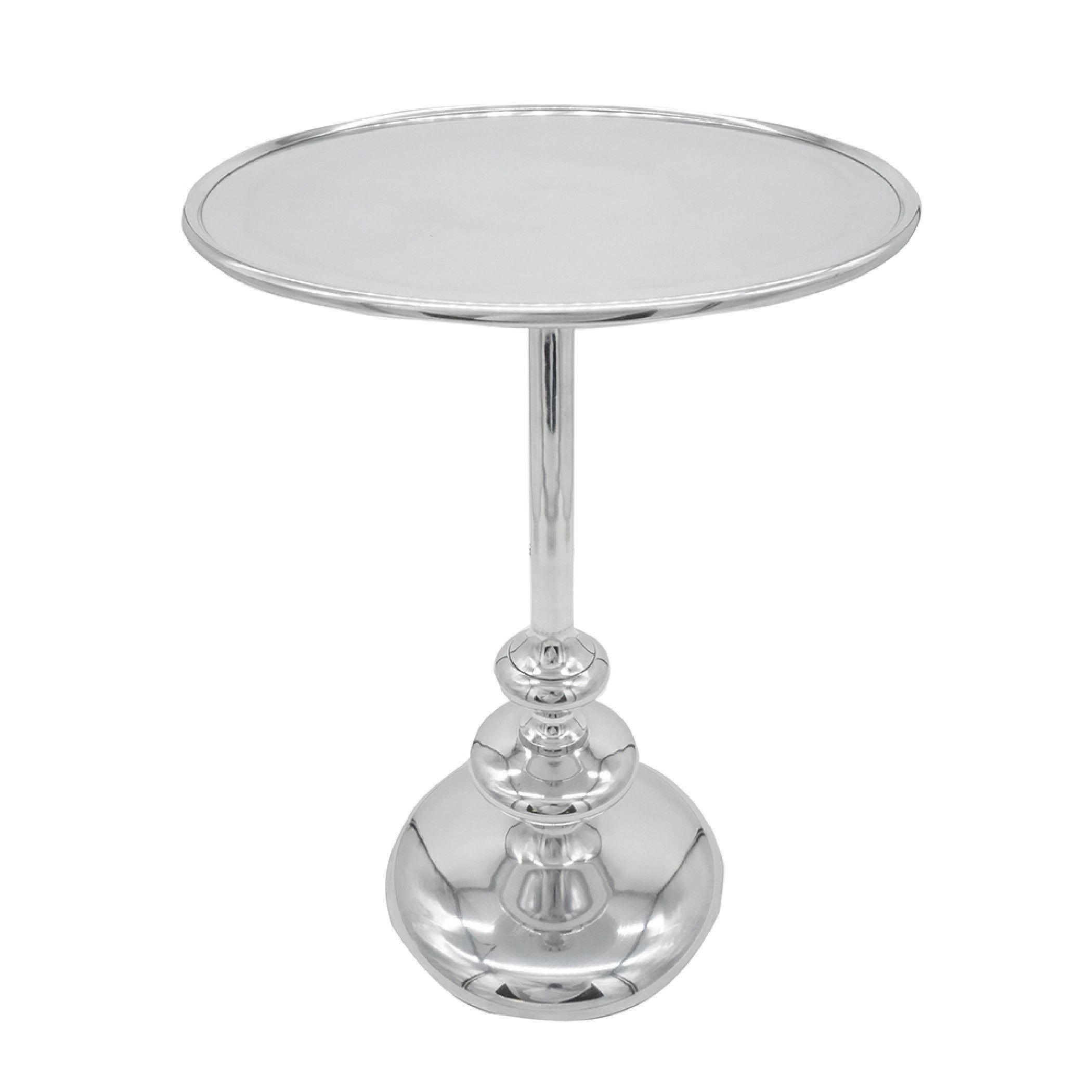 AandB Home Cheshire Aluminum Round Side Table - Silver