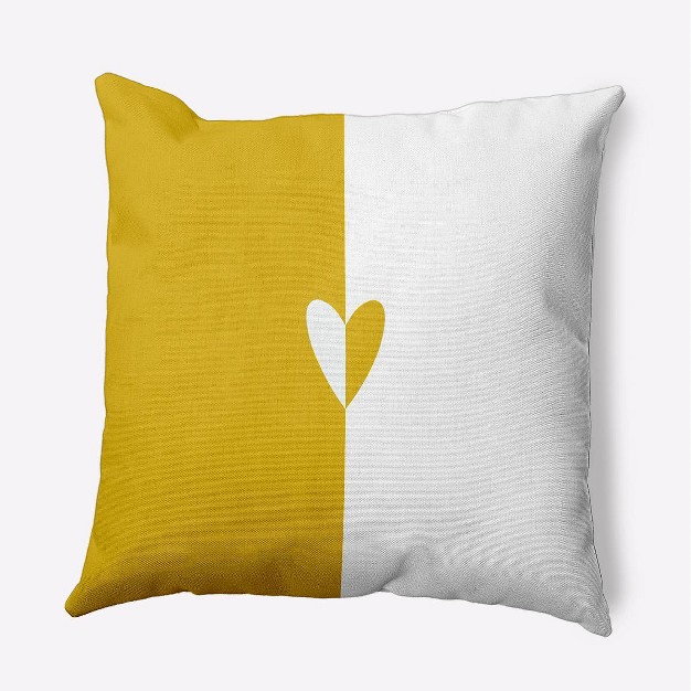 Valentine x27 s Day Modern Heart Square Throw Pillow Mustard E By Design