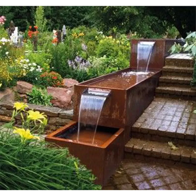 beautify environment metal water feature for backyard industrial landscape for gardening waterfall manufacturer