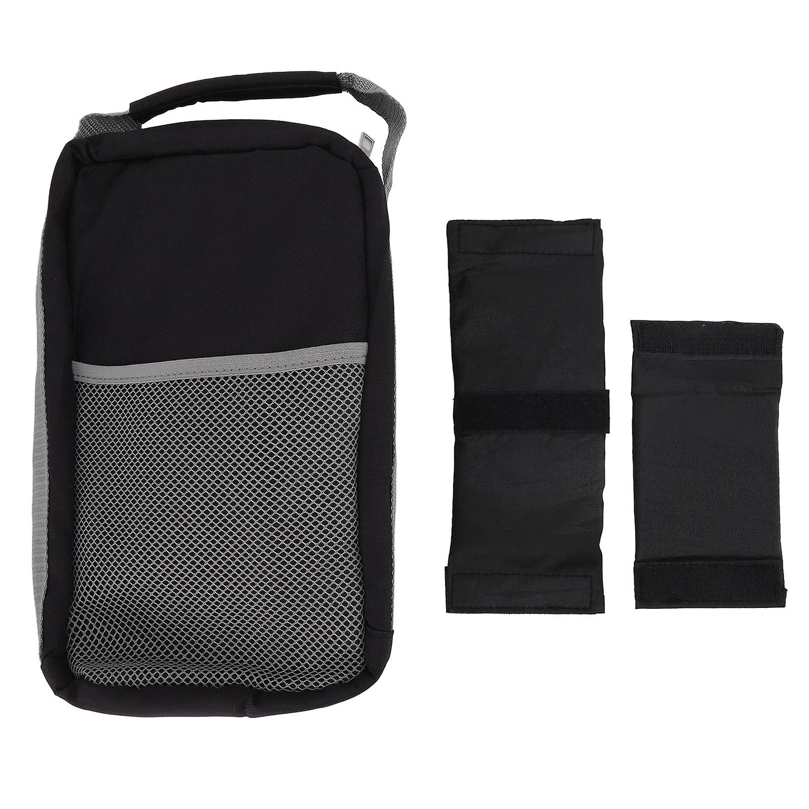 Camping Tableware Bag， Portable Dishes Storage Bag Detachable Compartment Large Capacity Black Grey Stitching Picnic Cutlery For Camp And Outdoor