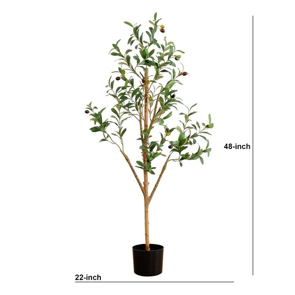 4' Artificial Olive Tree with Natural Trunk