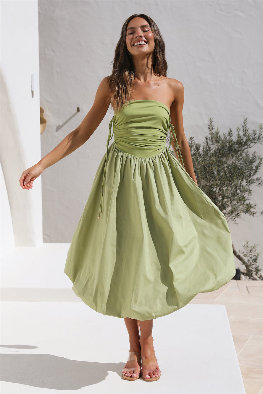 Wine Tasting Midi Dress MATCHA