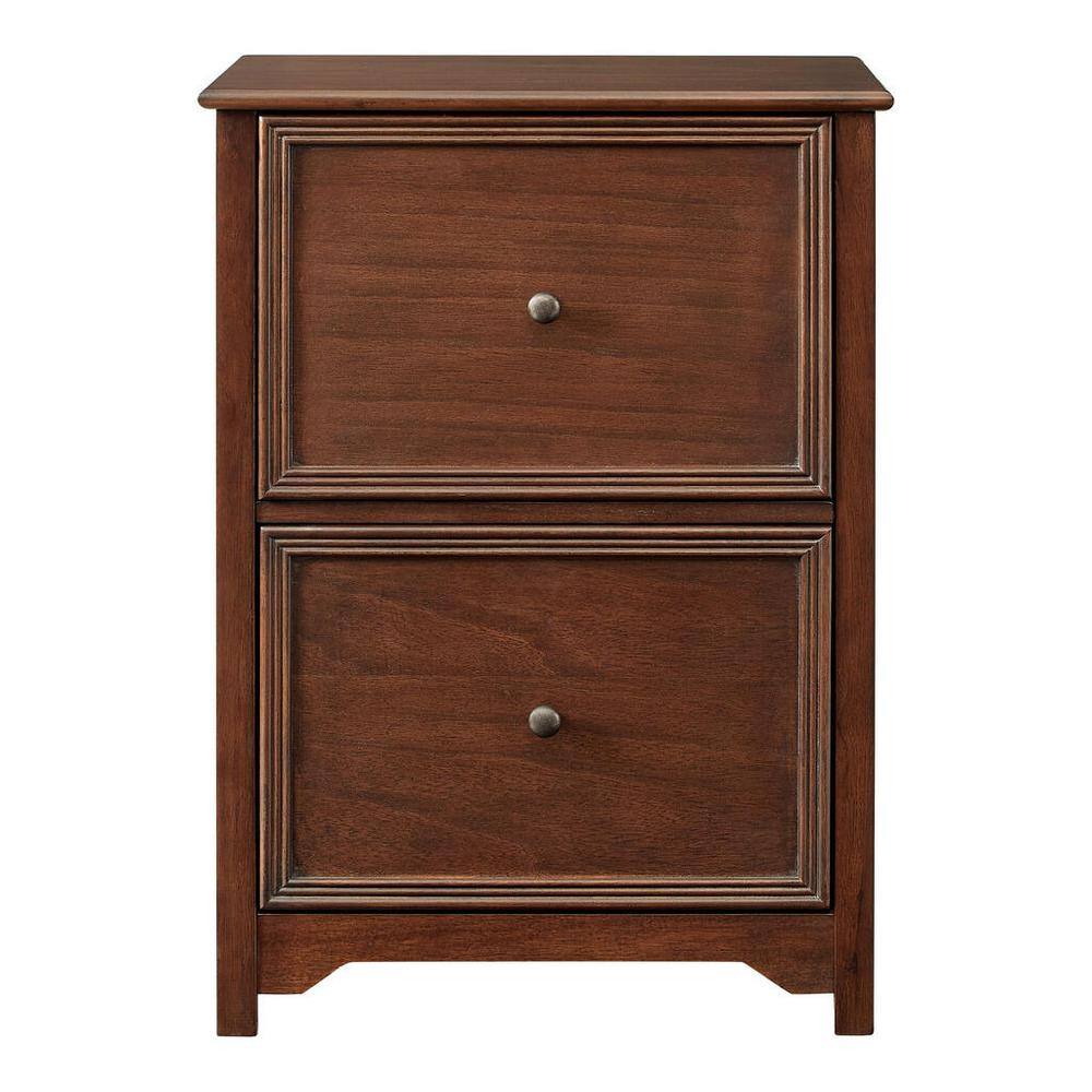 Home Decorators Collection Bradstone 2 Drawer Walnut Brown Wood File Cabinet JS-3418-C