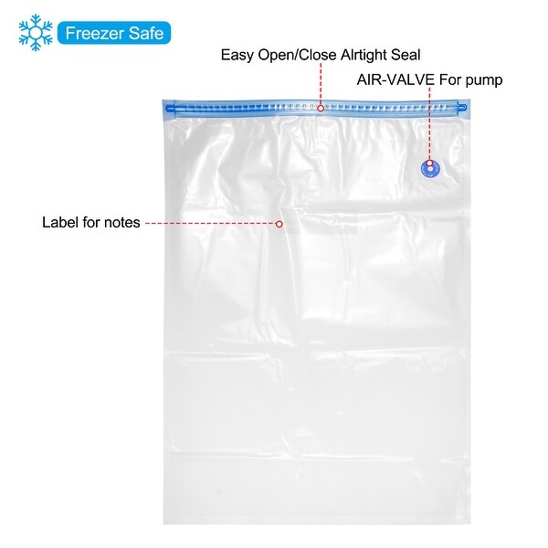 10pcs Sous Vide Bags Reusable Vacuum Food Sealer Bag 34cm x 26cm，50cm x 35cm - White