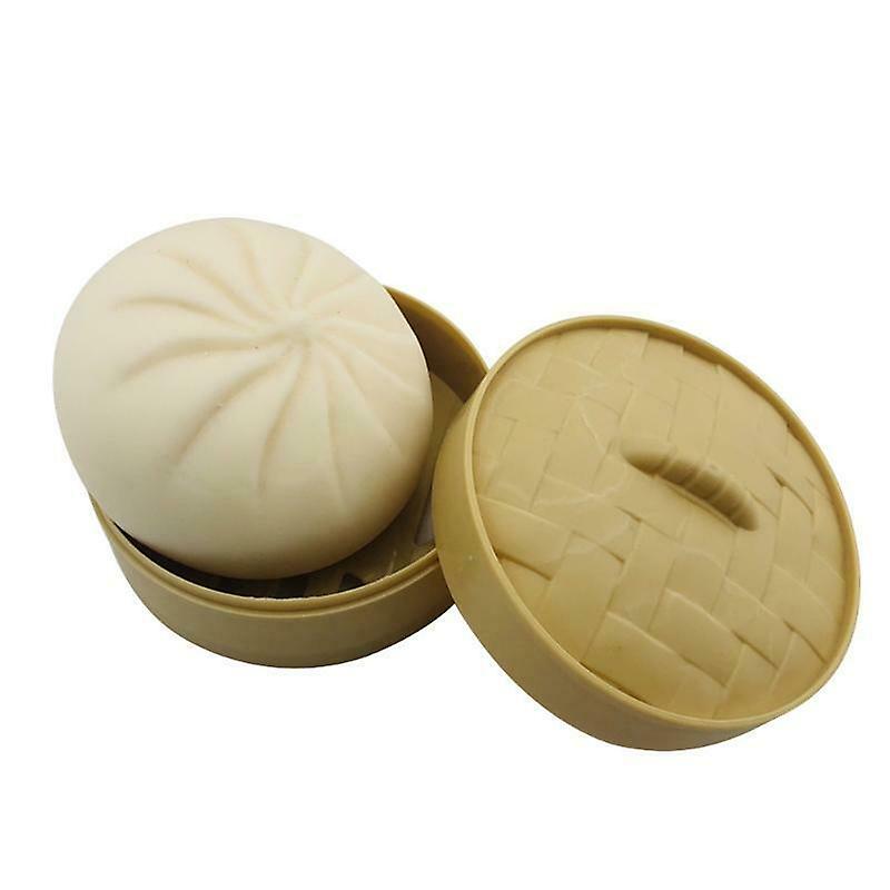 8.5cm Funny Steamed Stuffed Bun With Simulation Steamer Soft Decompress Anti Stress Relief Squeeze Toy For Adults Kids