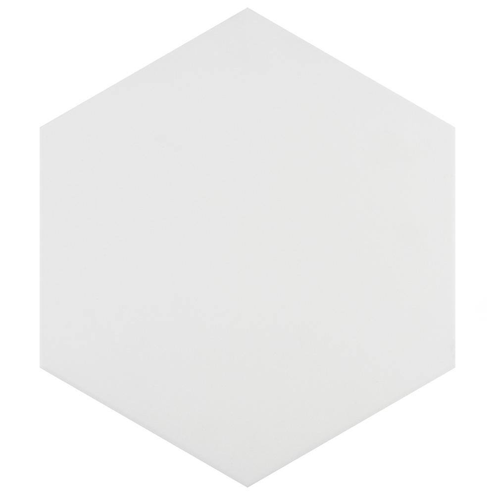 Merola Tile Apini Hex Matte White 9 in. x 10-12 in. Porcelain Floor and Wall Tile (7.14 sq. ft.Case) FEGAPXMWH