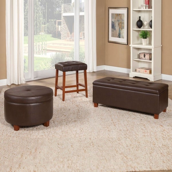 HomePop Tufted Faux Leather 24