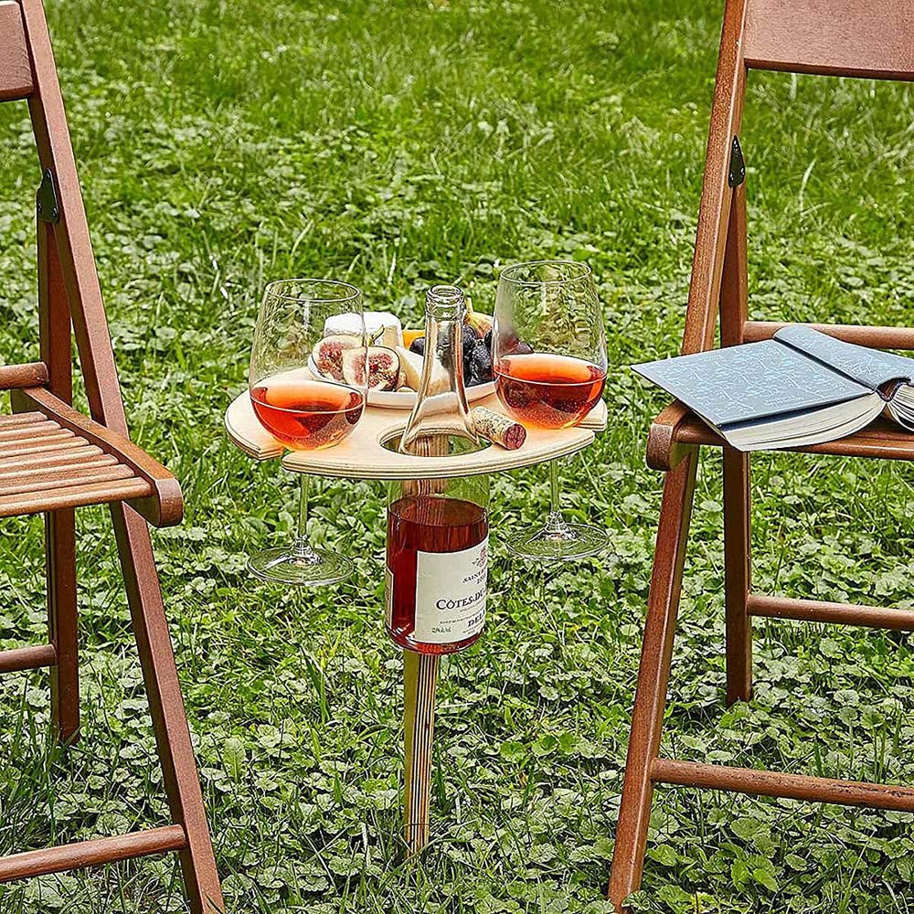 Outdoor Folding Table Picnic Table Portable Wooden Mini Folding Table Wine Table for Garden Outdoor Camping Picnic Beach