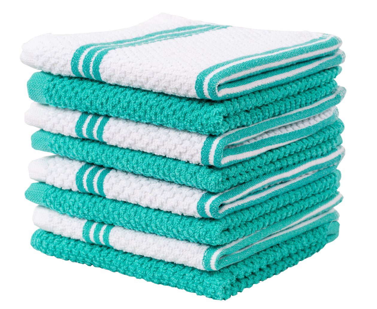 Living Fashions 8 Pack Cotton Terry Kitchen Dishcloth - 12 x 12