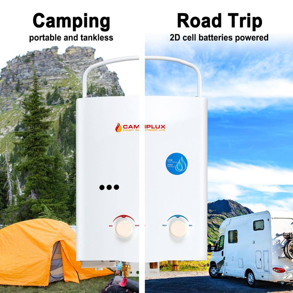 CAMPLUX ENJOY OUTDOOR LIFE Camplux 5L 1.32 GPM Outdoor Portable Propane Gas Tankless Water Heater AY132-N1