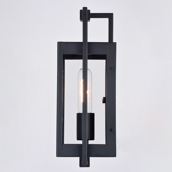 Sheridan Matte Black Contemporary Indoor Outdoor Wall Lantern Light Fixture with Clear Glass Shopping - The Best Deals on Outdoor Wall Lanterns | 41750993