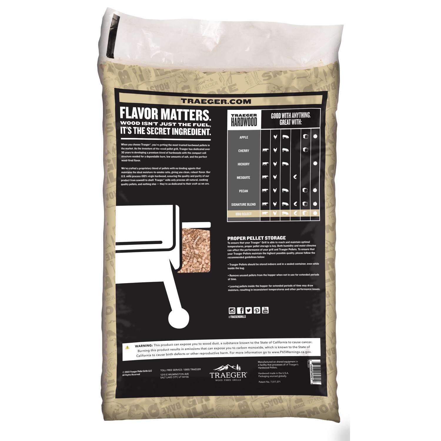 Traeger Select All Natural BBQ Wood Pellet 30 lb