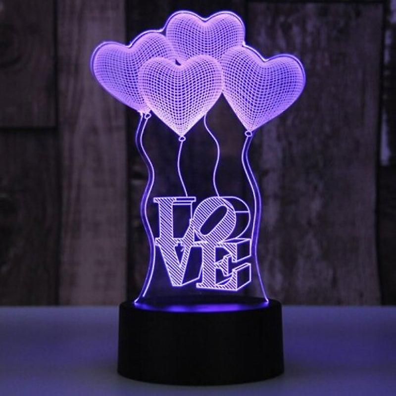 Led Colorful Usb Power Supply Small Table Lamp Creative 3D Gift Love Balloon Night Light Multi A