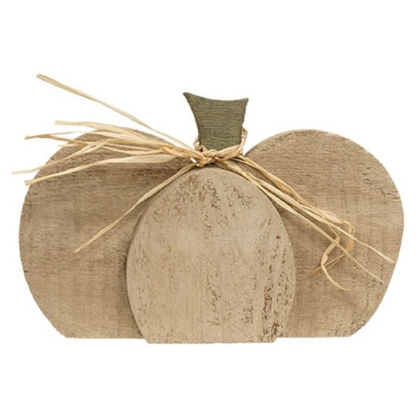 Handcrafted Rustic Wooden Tan Pumpkin Decor