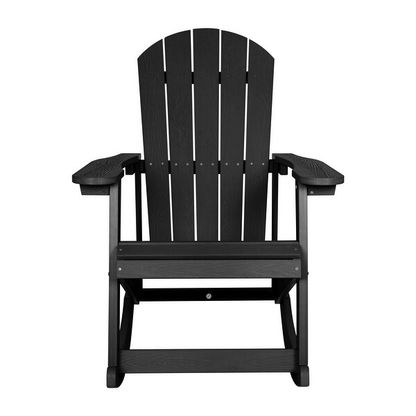 Adirondack Style Poly Resin Wood Rocking Chair for Indoor/Outdoor Use