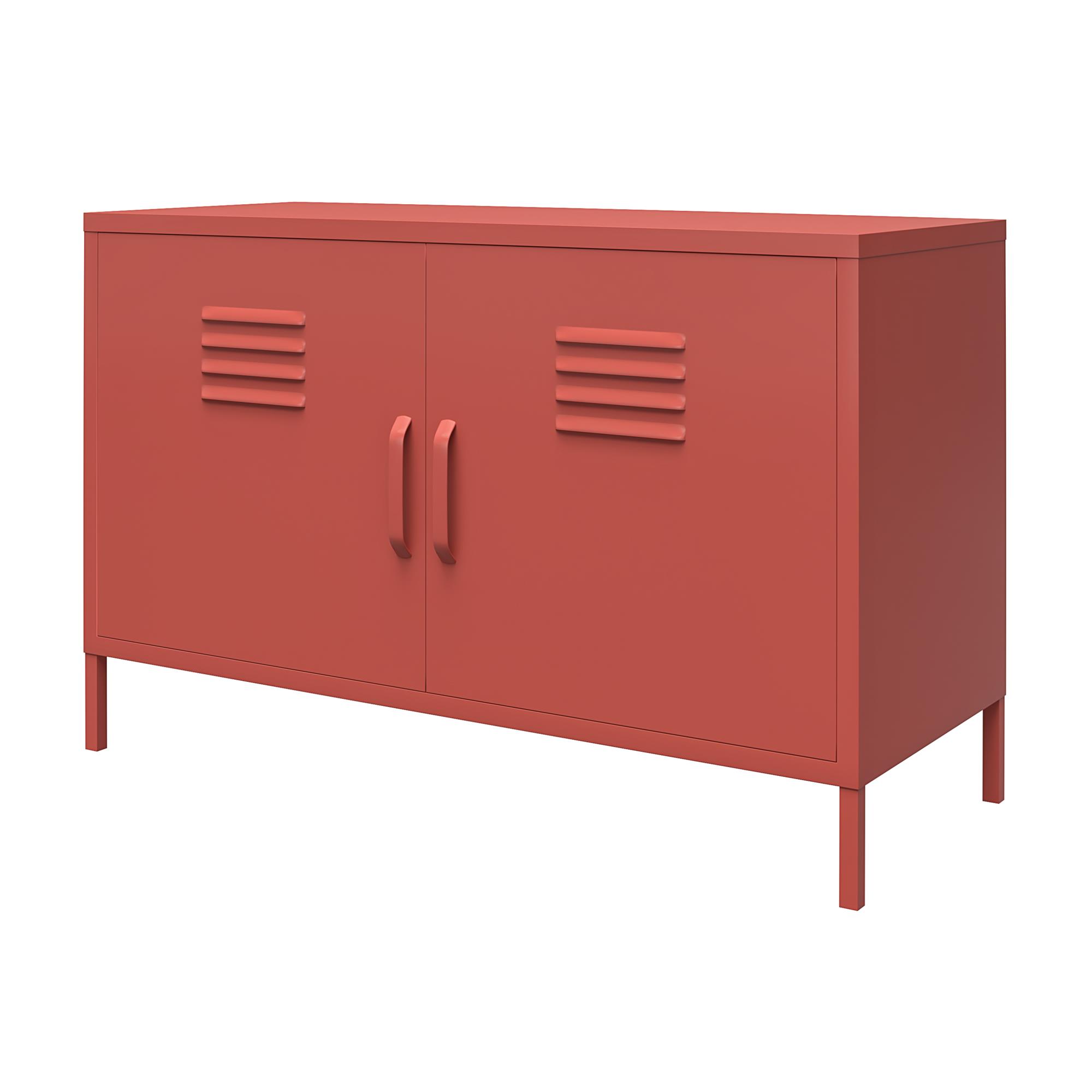 Shadwick 2 Door Wide Metal Locker Accent Storage Cabinet， Terracotta