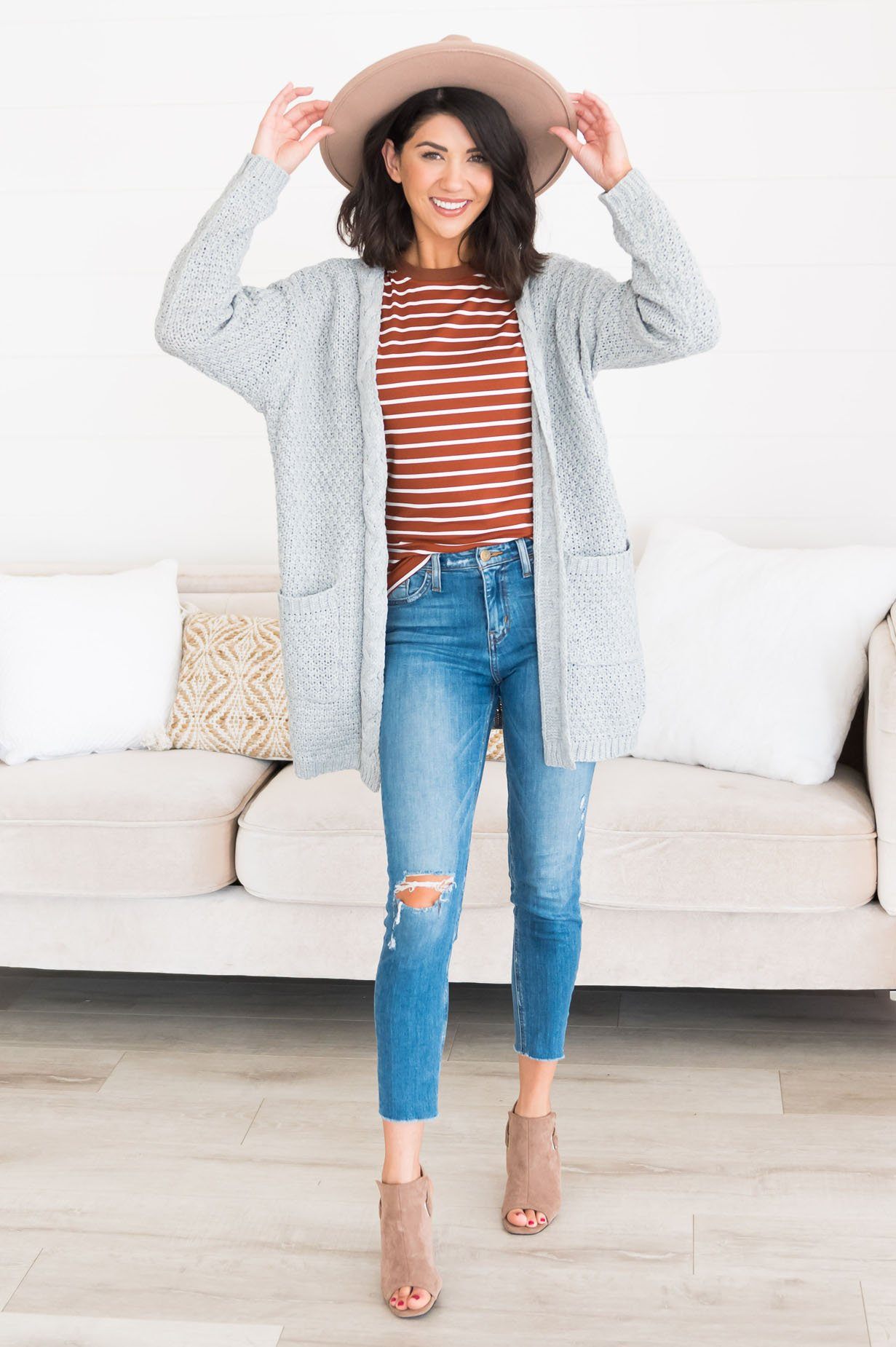 Warm & Cozy Modest Pocket Cardigan