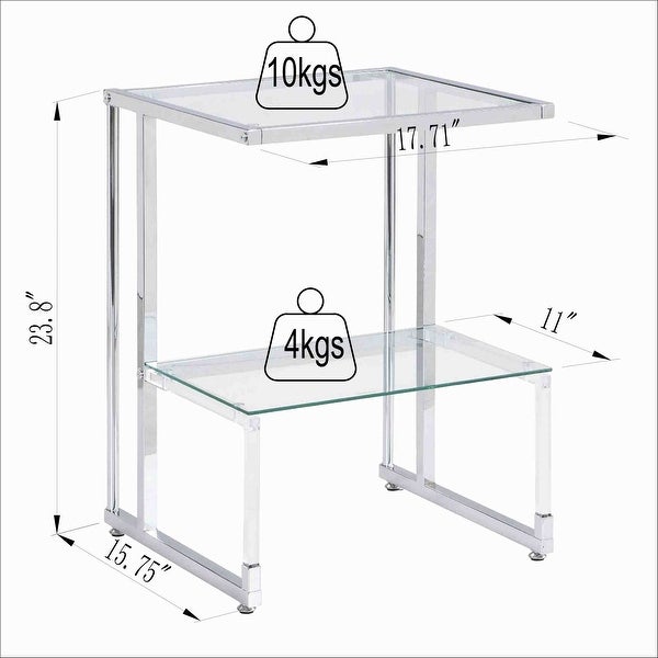 2-Tier Acrylic Glass End Table