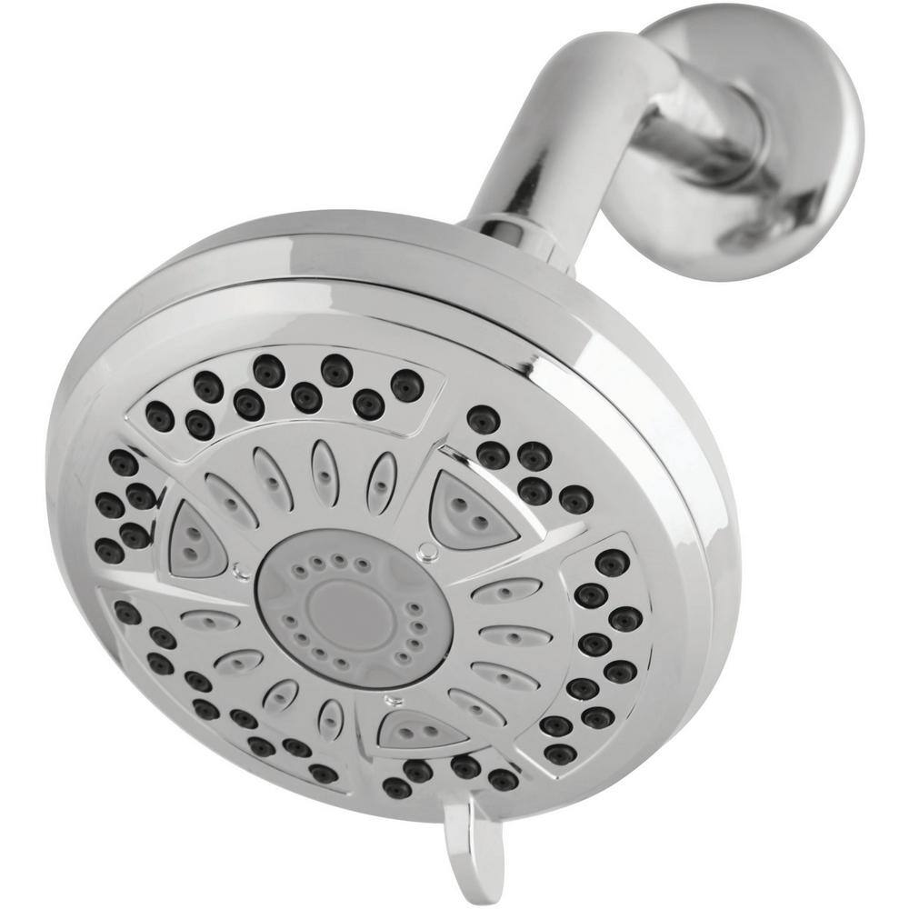 Delta 6-Spray Patterns 1.75 GPM 4.38 in. Wall Mount Fixed Shower Head in Chrome 75641