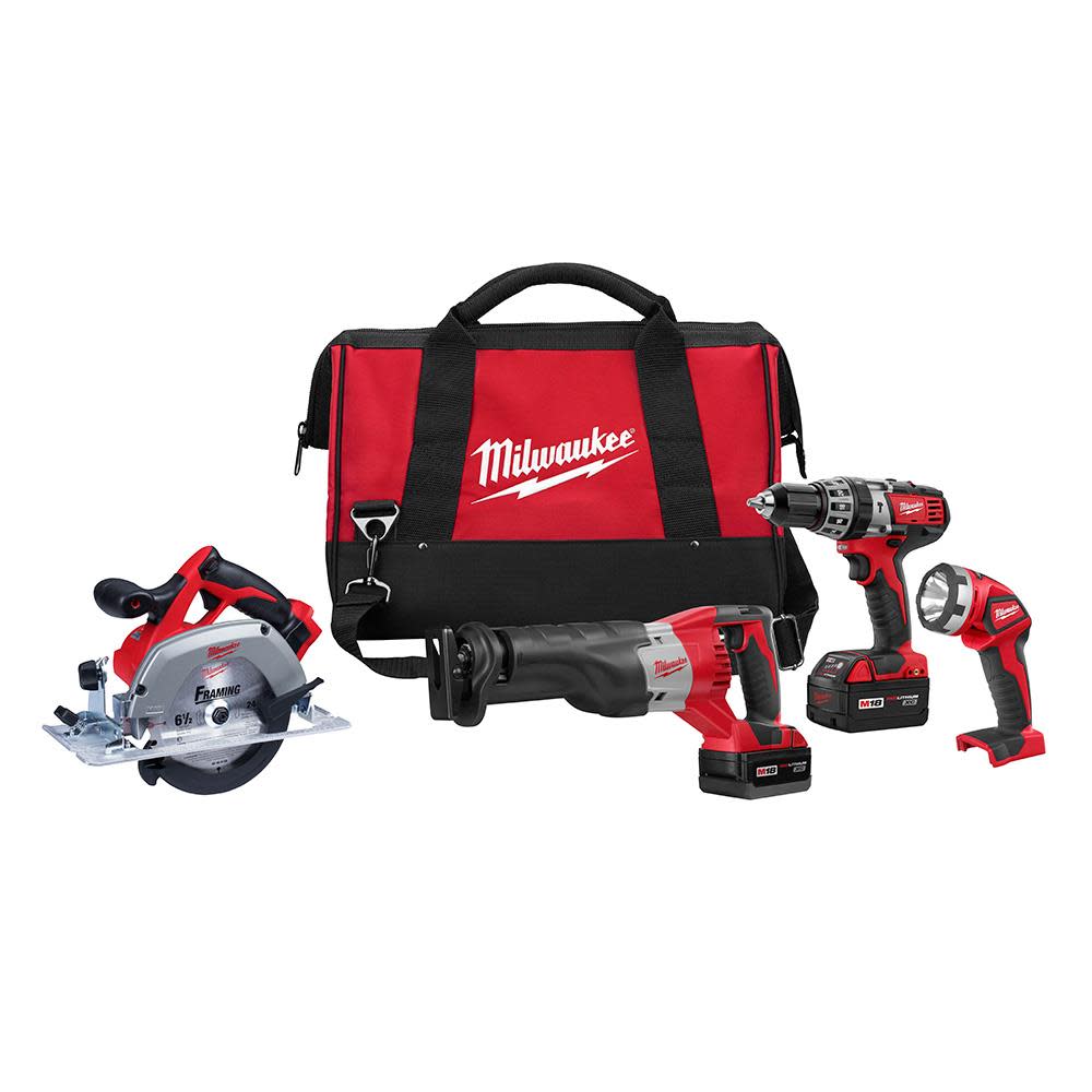 Milwaukee M18 Cordless Lithium-Ion 4-Tool Combo Kit 2694-24 from Milwaukee