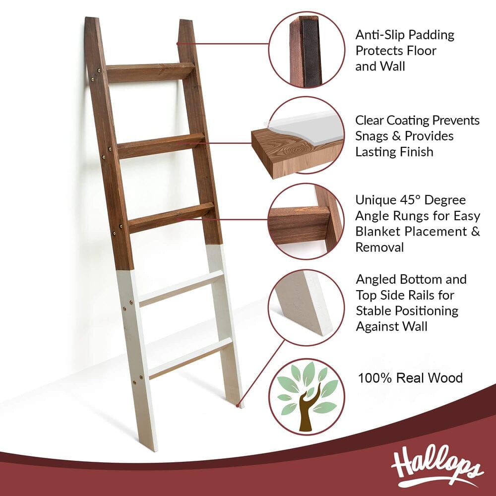 Blanket Ladder 5 Ft  Wood Rustic Ladder Shelf  Ladder Shelf For Quilt