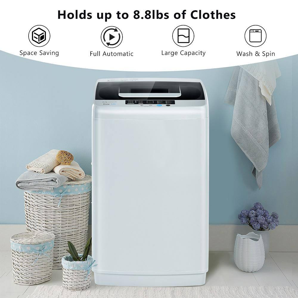 Costway White Full-Automatic Laundry Washing Machine EP24640US