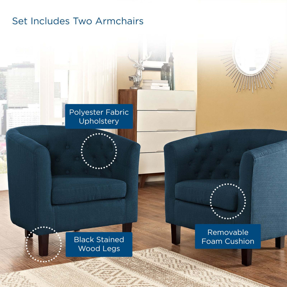 Modway Furniture Prospect 2 Piece Armchair Set   Contemporary   Armchairs And Accent Chairs   by Kolibri Decor  Houzz