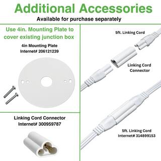 Commercial Electric 4 ft LED Garage Workshop Ceiling Strip Light Plug-In or Hardwire 1800 Lumens Power  Linking Cord 4000K Bright White 54261141