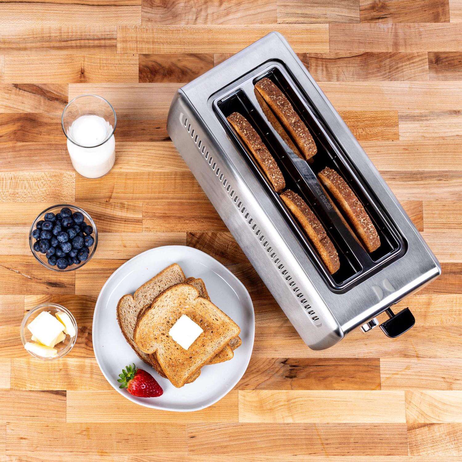 Kalorik Stainless Steel Silver 4 slot Toaster 15.16 in. H X 6.1 in. W X 7.68 in. D