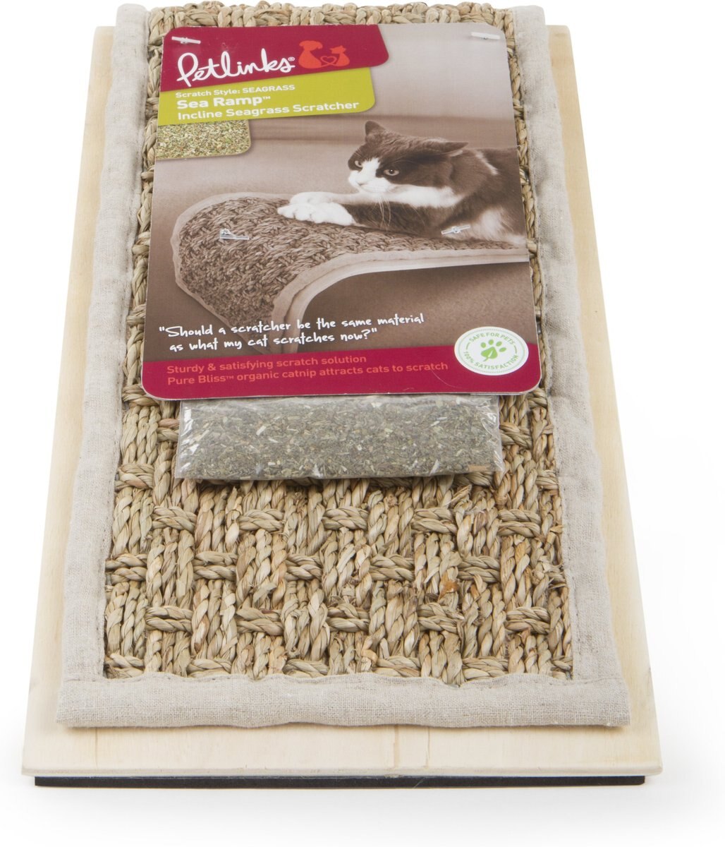 Petlinks Sea Ramp Seagrass Cat Scratcher Toy with Catnip