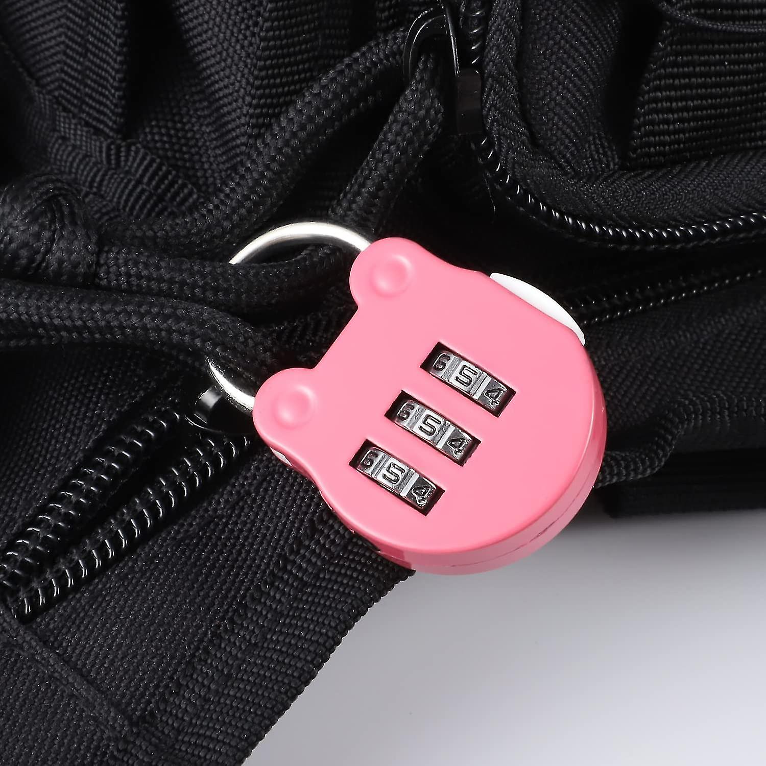 4 Pack 3 Digit Luggage Locks，small Suitcase Padlock Airplane Code Padlock Combination Padlock(4 Colors)