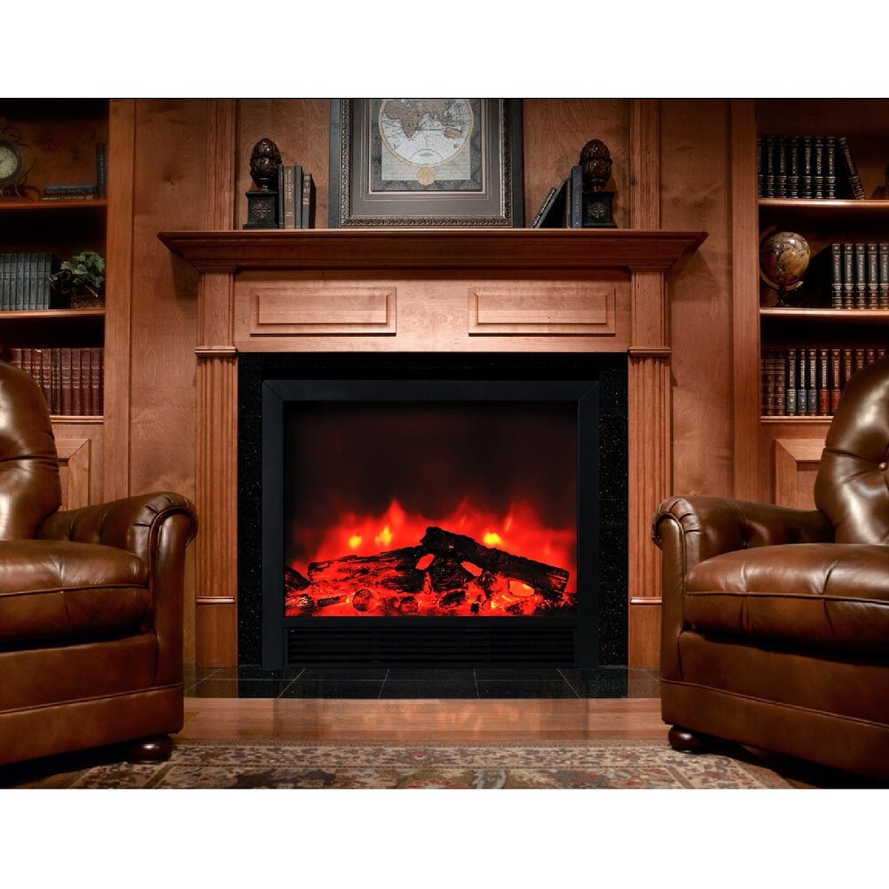 AA Warehousing Blaze Electric Fireplace Insert With 2 speed Heater and Remote