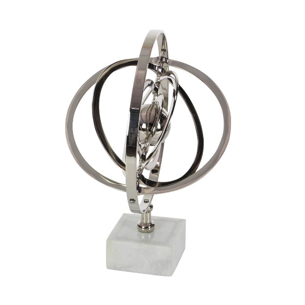 X 12 quot Traditional Silver And Black Armillary Sphere Silver Olivia amp May