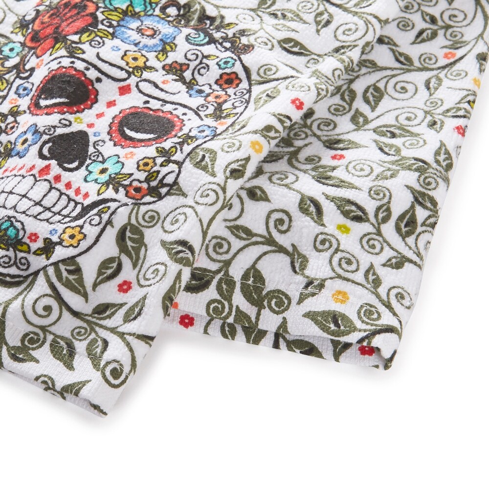 Fiesta Skull   Vine Kitchen Towel Set  Set of 2   16\