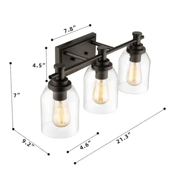 3-light Bathroom Vanity Light, Bathroom Over Sink Lighting - 21.3 x 9.2 x 7 inches