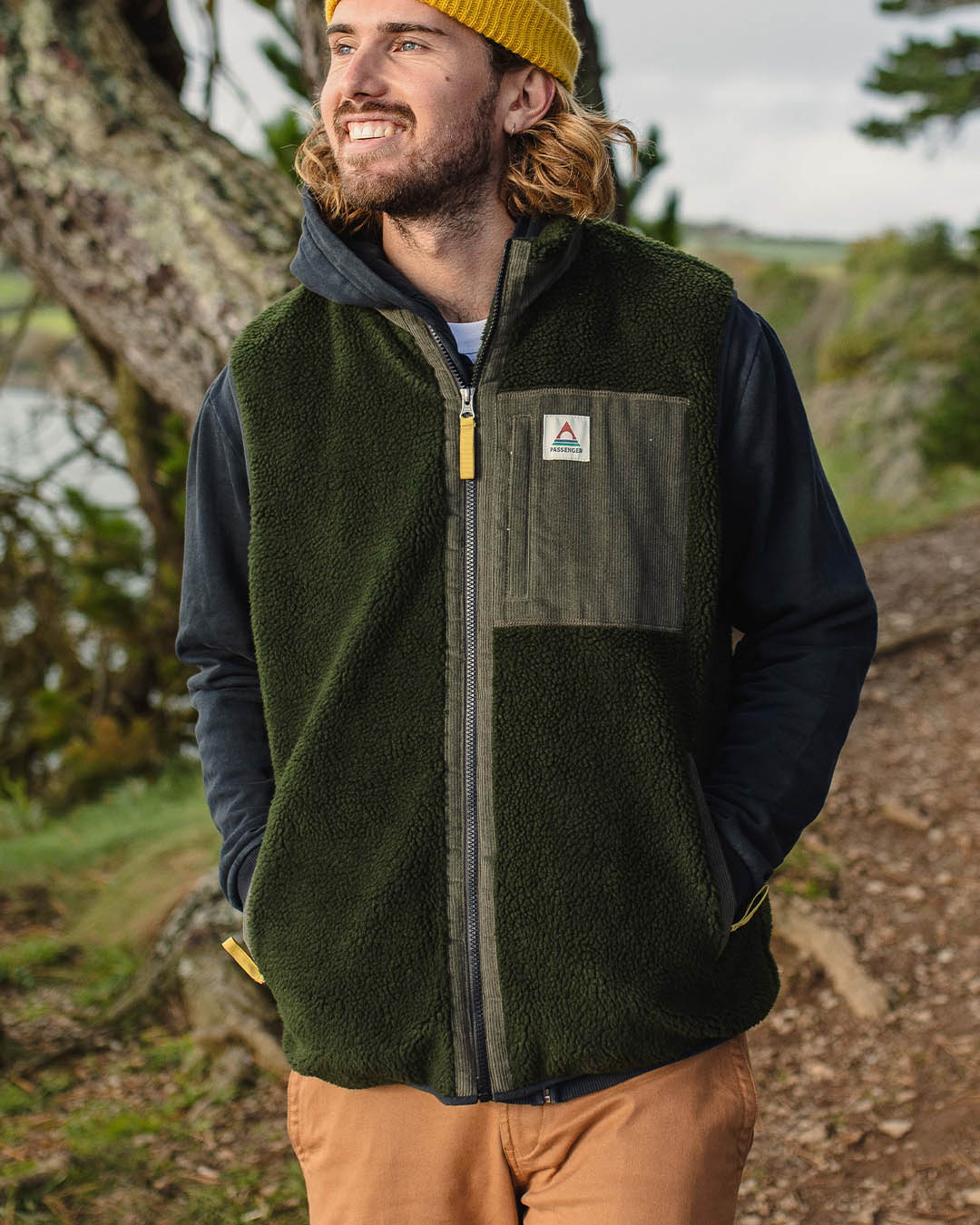 Canyon Recycled Deep-Pile Sherpa Vest - Fir Tree