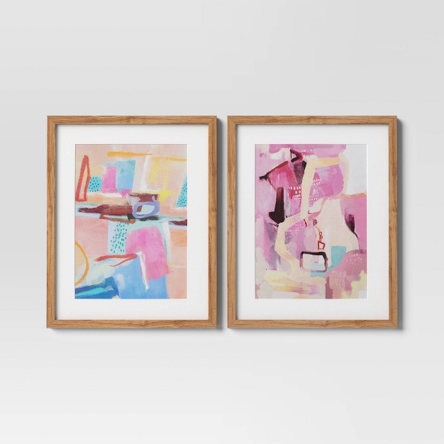 X 20 quot Painterly Collage Framed Wall Canvases