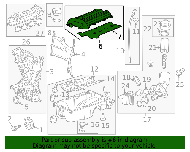 Genuine OE GM Valve Cover - 25203036