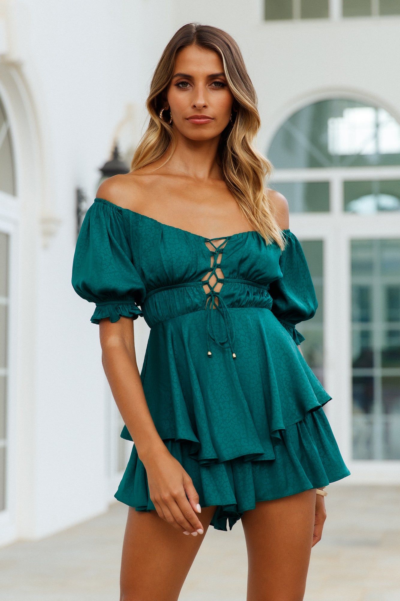 Lean On Me Romper Forest Green