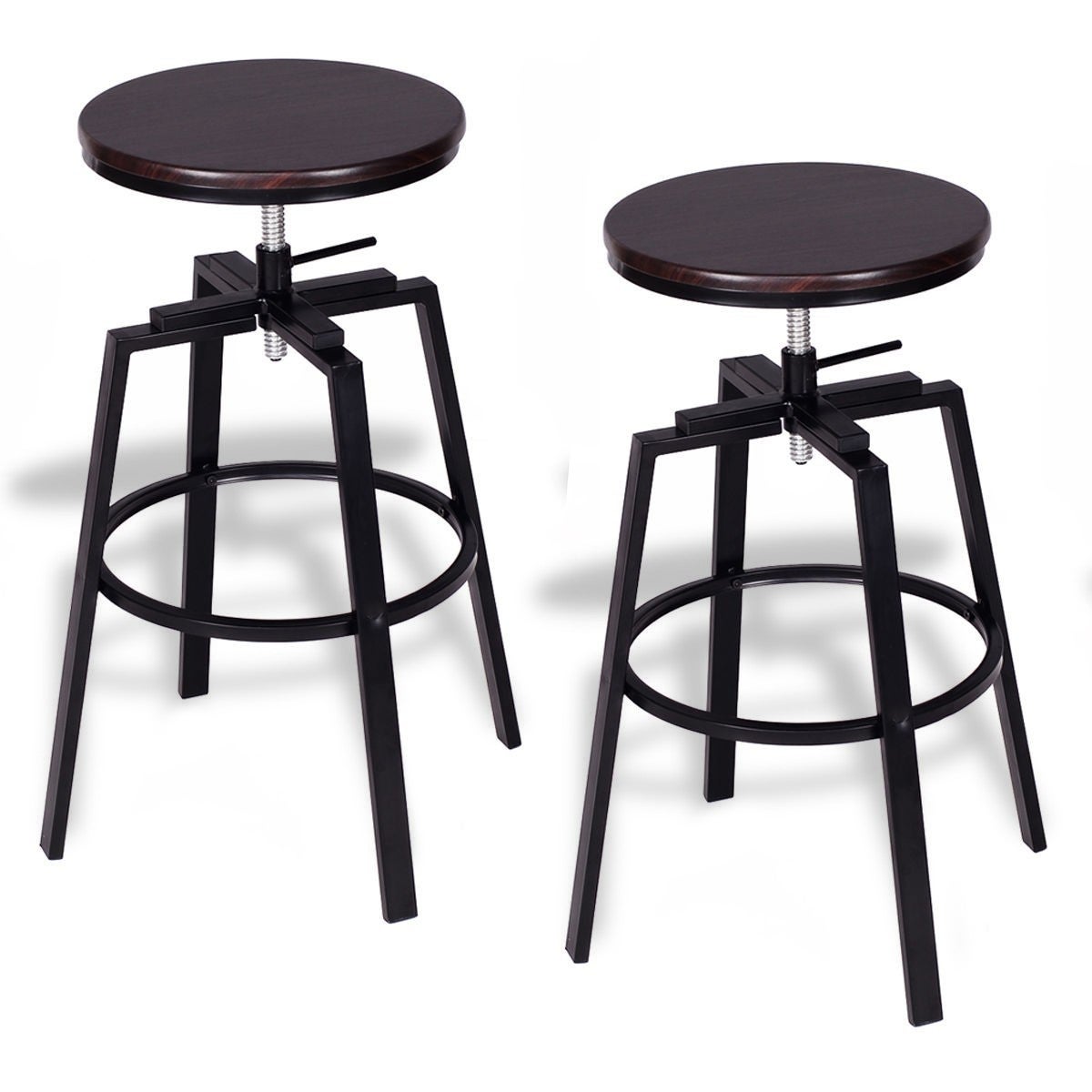 Set of 2 Adjustable Vintage Bar Stool - 20.1