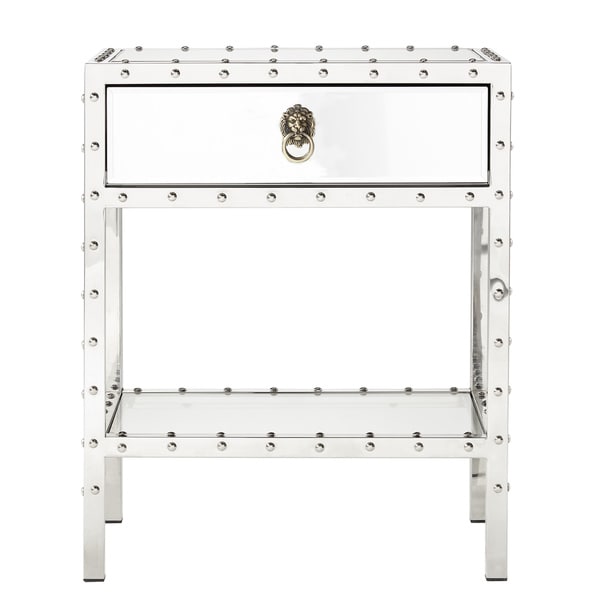 Carter Riveted Stainless-Steel Mirrored Accent Table by iNSPIRE Q Bold