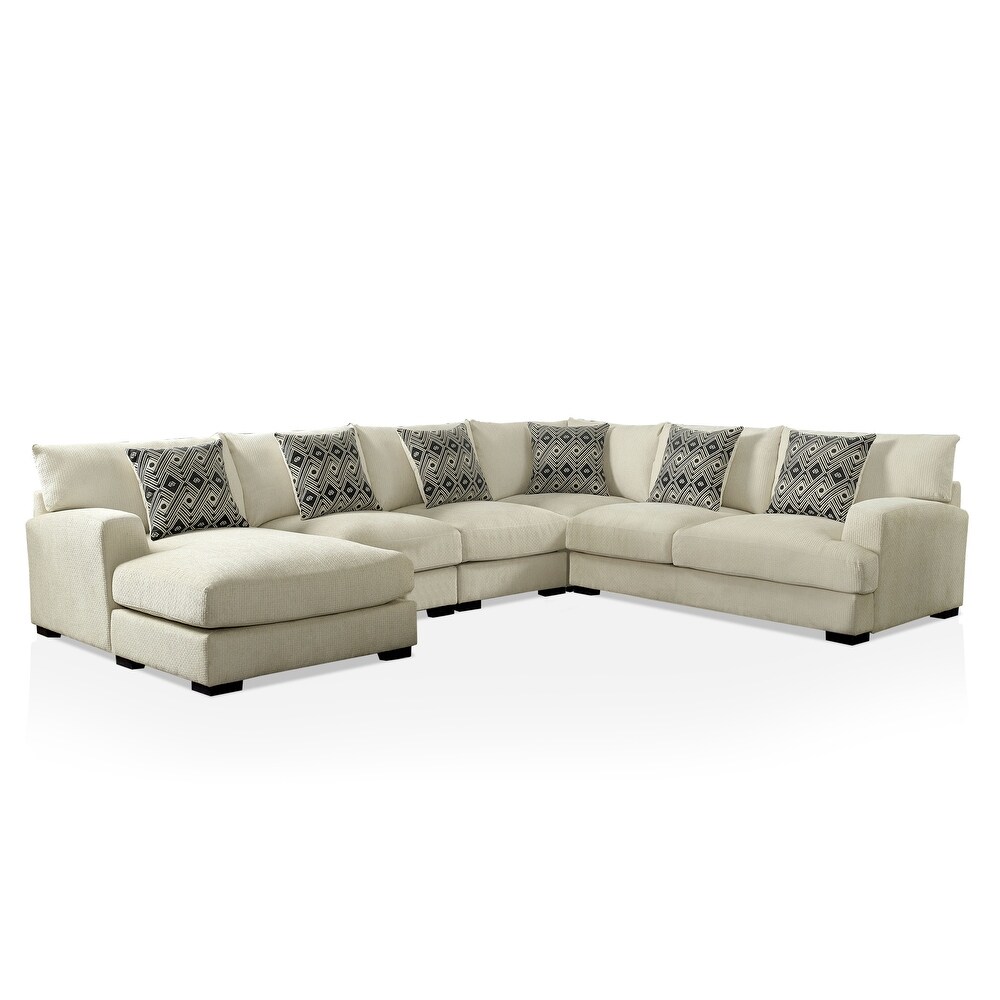 Cleo Modern Chenille Upholstered Modular Sectional by Furniture of America