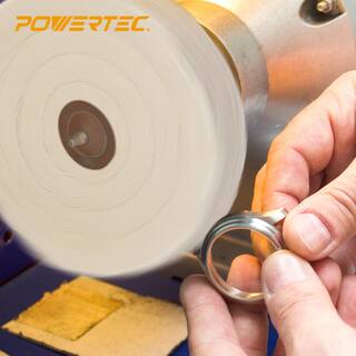 POWERTEC 6 in. Bench Grinder Buffing Wheel Kit with 3-piecs Polishing Compound Set 71631