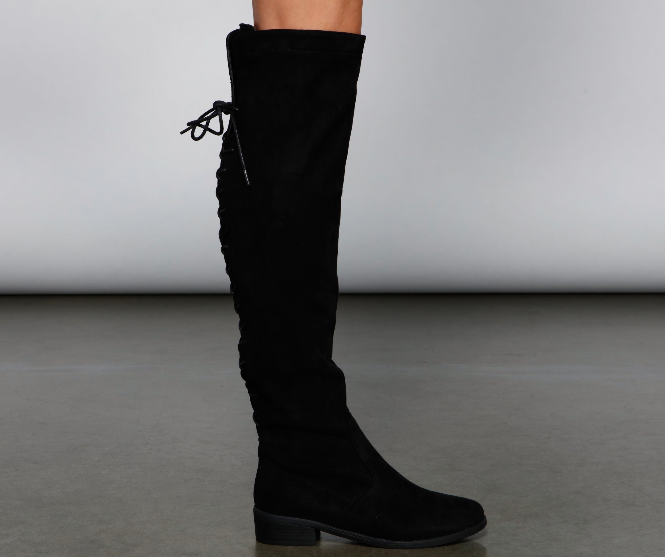 Walk It Out Faux Suede Lace Up Boots