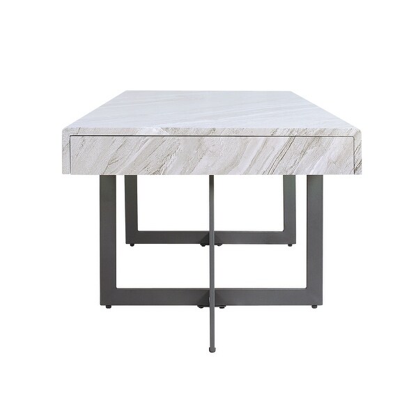 Granala Faux Marble Coffee Table with Drawers by Furniture of America