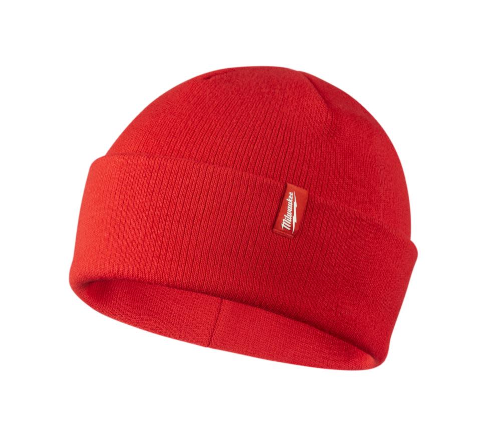 Red Cuffed Beanie ;