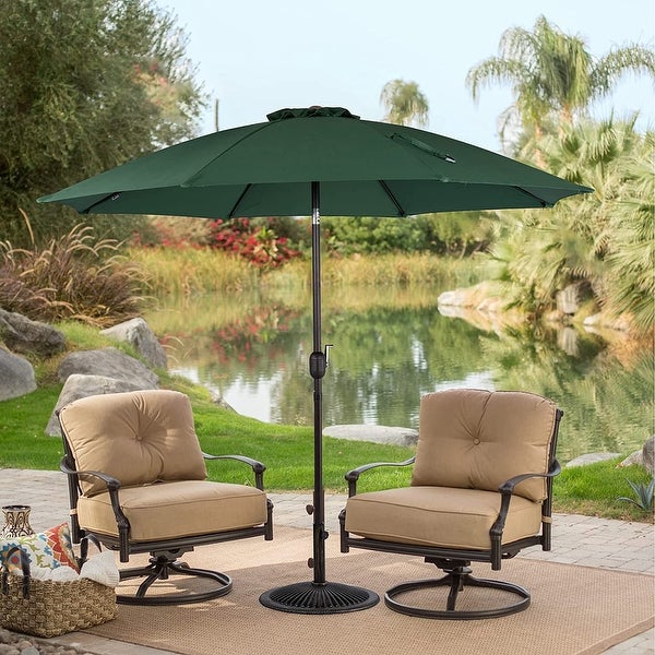 10FT Patio Umbrella Table Market Umbrella with Push Button Tilt， Polyester Canopy Shade - Overstock - 34180980