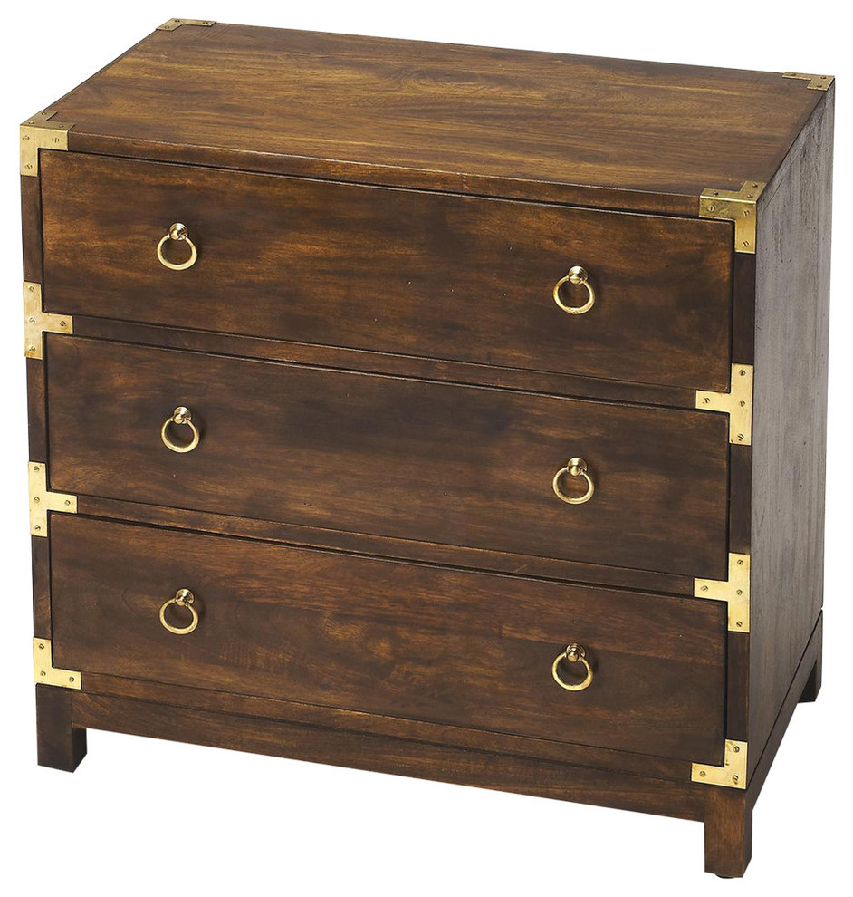 Butler Forster Brown Campaign Chest   Transitional   Accent Chests And Cabinets   by HedgeApple  Houzz